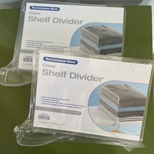 Lot of 2 The Container Store Clear Shelf Divider 1-3/4 x 12-1/2 x 9-1/2 NEW