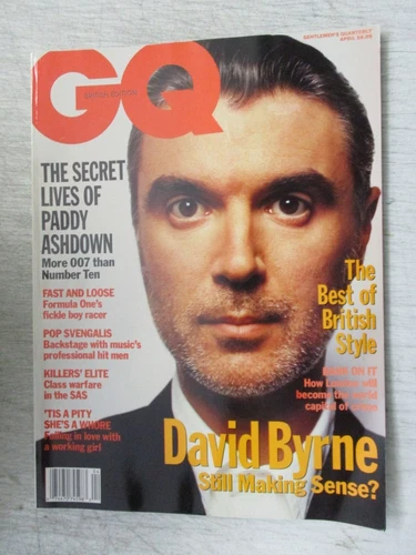 GQ MAGAZINE BRITISH EDITION APRIL 1992 DAVID BYRNE PADDY ASHDOWN POP SVENGALIS