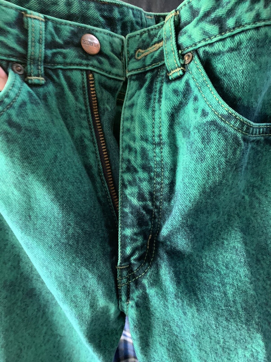 Super rare EDWIN Jeans! '80's. Limited green Wash! 29x30. Very
