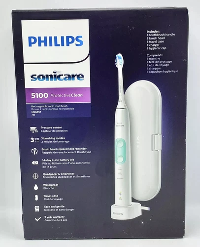 Philips Sonicare ProtectiveClean 5100 Sonic Electric Toothbrush White HX6857/11 - Picture 4 of 6