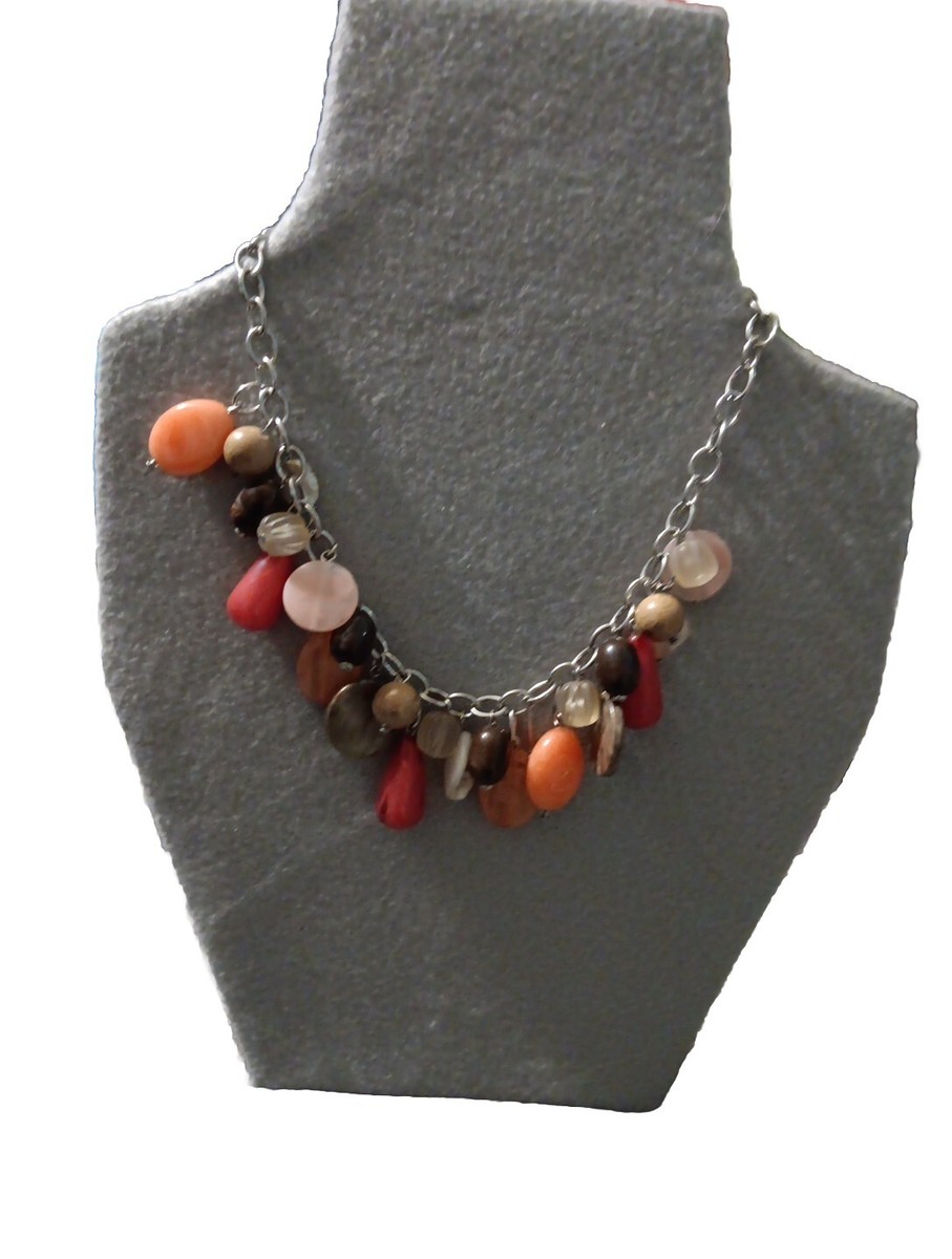 New York & Co Faux Stone Chunky Cluster Necklace Silvertone  display picture 3