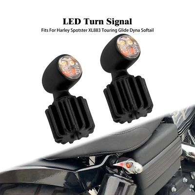 Noir Extrêmement petit clignotant LED motos feu de stop universel pour Harley - Photo 1/4