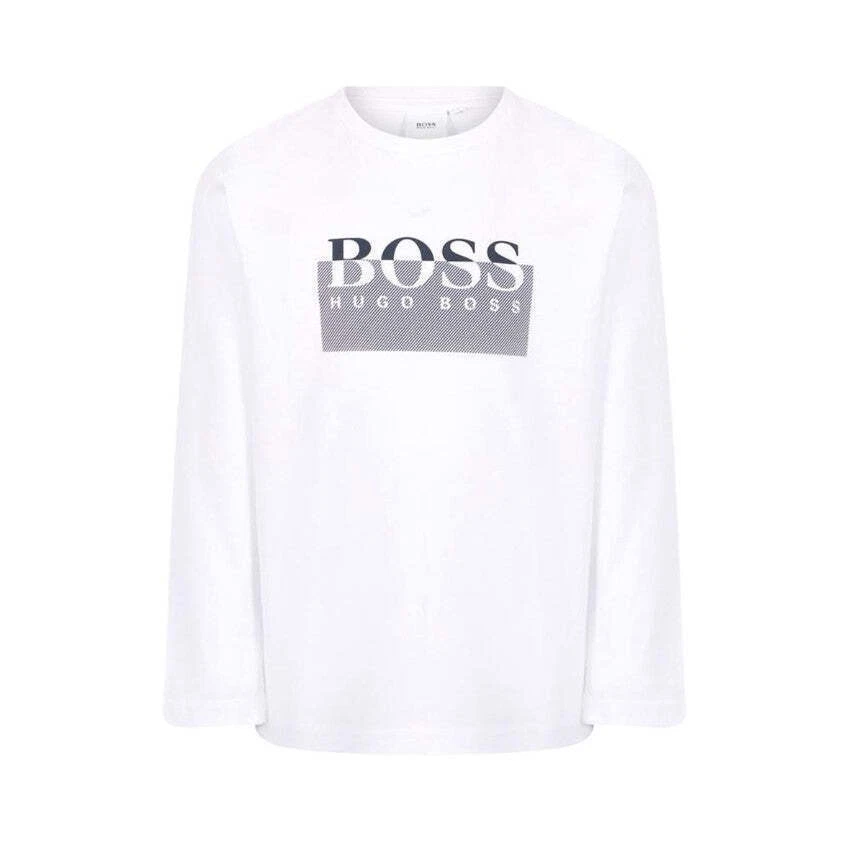 Hugo boss long sleeve t shirt white cheap