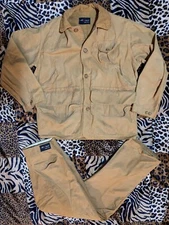 vtg 60s 70s REDHEAD BONE DRY CANVAS Game HUNTING Jacket Pants Brown M 32x31 #845