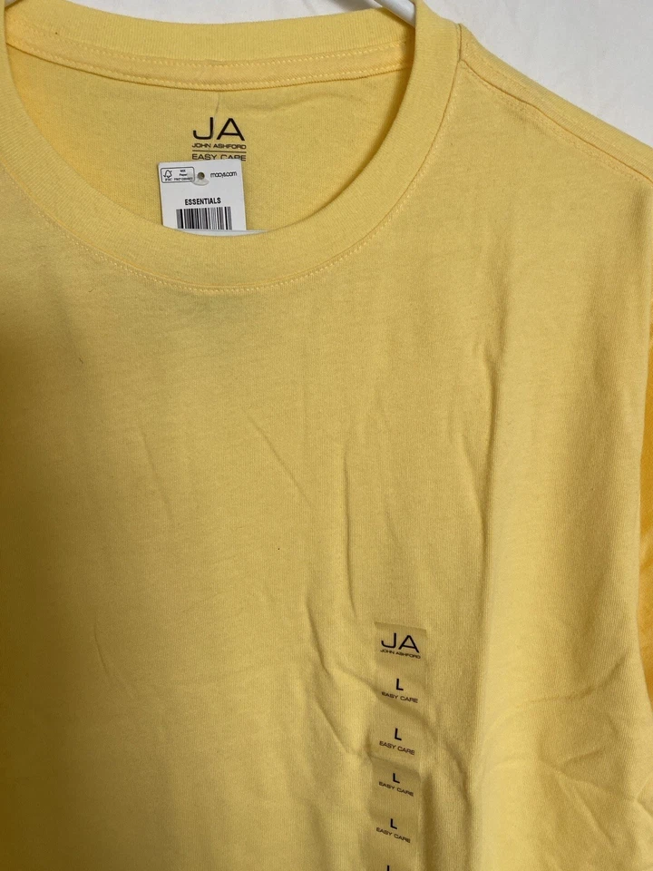 Желтая футболка John Ashford: полиэстер с коротким рукавом размер L ~ новая с ценниками ~ простой уход - Изображение 2 из 3