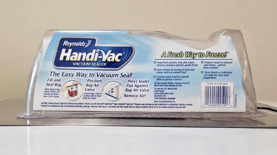 Sellador al vacío Handi-Vac Reynolds con kit de inicio y 6 baterías adicionales incluidas Foto 3 de 4