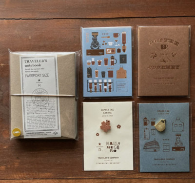 Set of 5 TRAVELER S notebook Starbucks Reserve Roastery Camel passport size JP