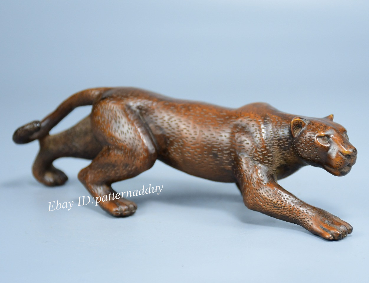 Antique Collection Home Decoration Huangyang Wooden Carving Leopard Statue