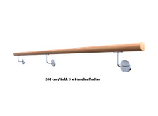 Holzhandlauf Handlauf Eiche 42,4 Geölt Echtholz Massiv Treppe Geländer Holz Set