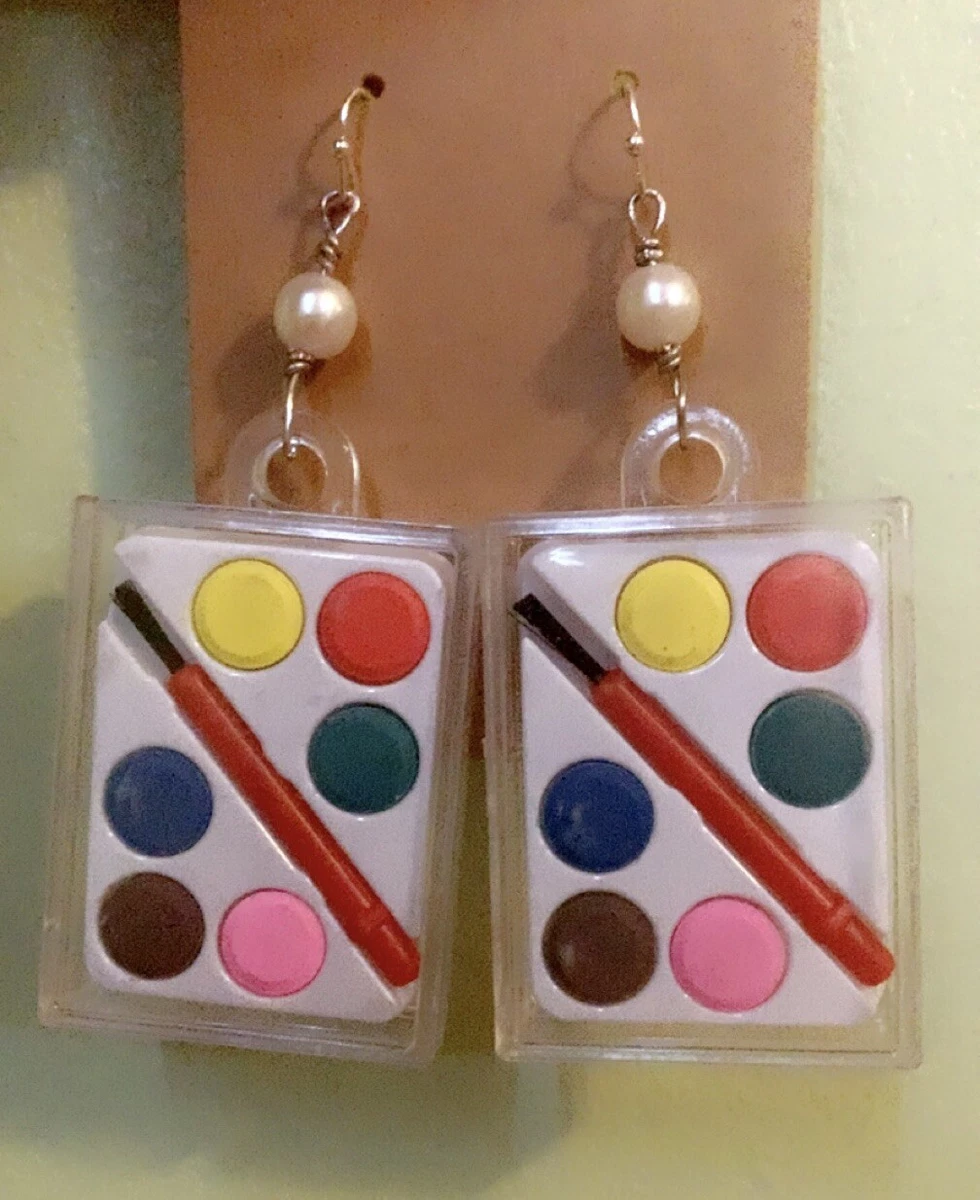 Watercolor Paint Palette Earrings 