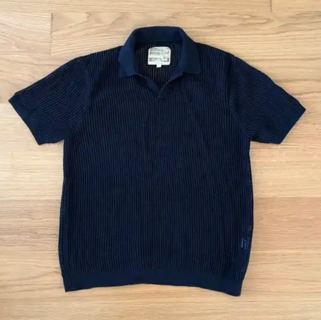 Aime Leon Dore Mesh Knit Polo 2023- Navy | eBay
