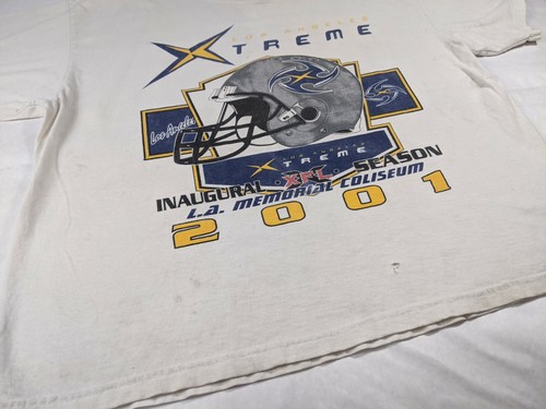 Vintage Los Angeles Extreme XFL Tshirt XL Delta Pro USA Helmet LA Coliseum - Picture 3 of 8