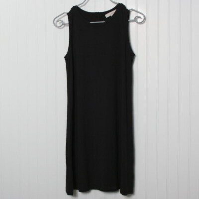 Loft Black Sleeveless Back Button Jersey Knit Aline Rayon Dress Med | eBay Loft Black Sleeveless Back Button Jersey Knit Aline Rayon Dress Med | eBay
