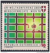 Austria 1993 Human Rights United Nations Flame Welfare MNH