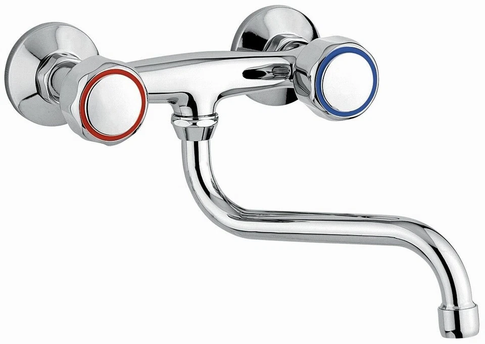 EUROSTORE07 GRUPPO LAVELLO RUBINETTO MANOPOLE LAVANDINO A MURO 2 MANOPOLE CUCINA LAV 20