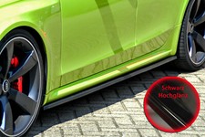 Bi Seitenschweller Sideskirts aus ABS passend für Audi RS4 B8 in Schwarz Glanz