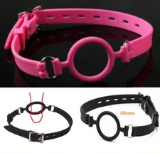 Full Silicone O Ring Gag Open Mouth Bite Gag Oral Fixation BDSM Bondage Muzzle