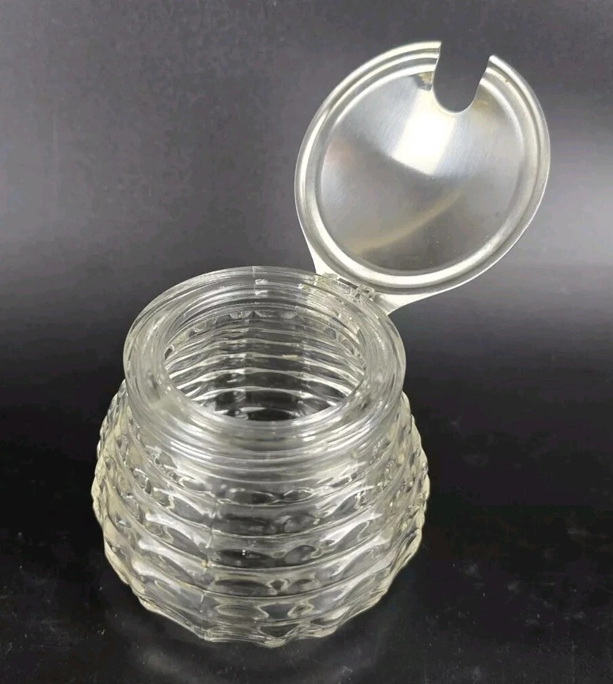 Vintage WMF Senftopf / Marmeladentopf - Glas / Chromargan - 1980er - Bild 2 von 2