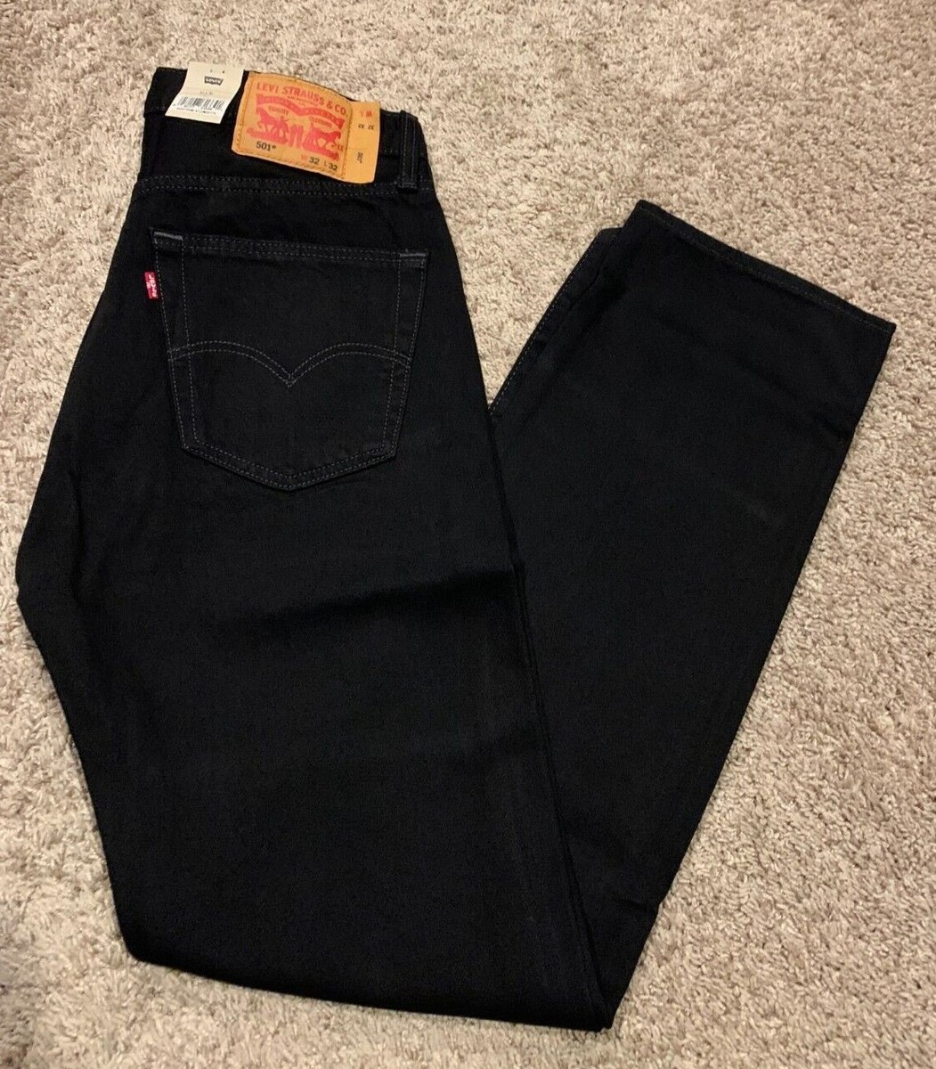 Levi's 501 Straight Leg Button Fly Black Jeans Men's 32X32 NWT RT