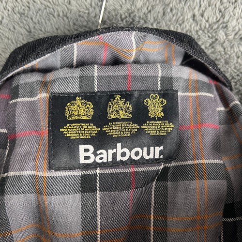 Barbour Beadnell Wax Jacket Womens Size 12 Black Tartan Hooded Full Zip Lining - Picture 17 of 23