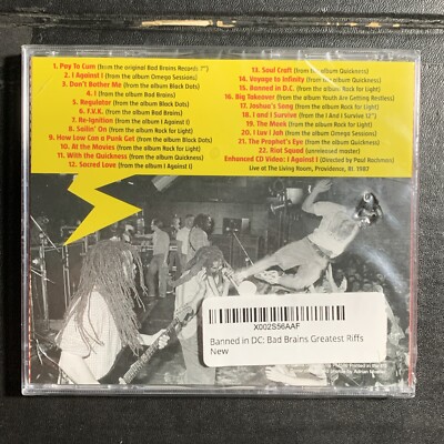 Banned in DC: Bad Brains' Greatest Riffs by Bad Brains (CD, Jul