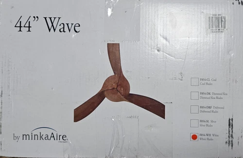 Minka-Aire F854-WH Wave 44" Ceiling Fan with Remote Control in White Finish NEW - Picture 1 of 2