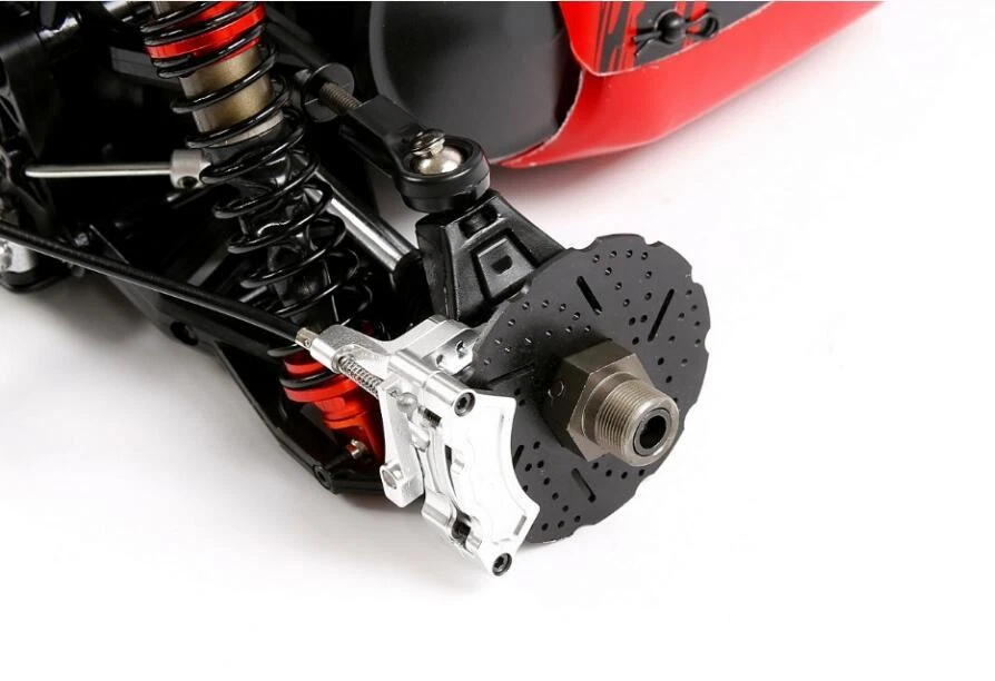 Silver CNC rear wheel wire brake kit for 1/5 hpi rovan km baja 5b RC CAR parts - Image 4 of 4