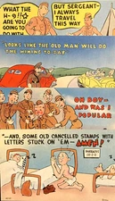 Vintage Lot of Four (4) Funny Army Post Cards 1940 - 1950 "New Old Stock"