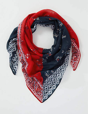 J. Jill ~NEW Gorgeous Airy Floral Color-Block Square Scarf  display picture 2