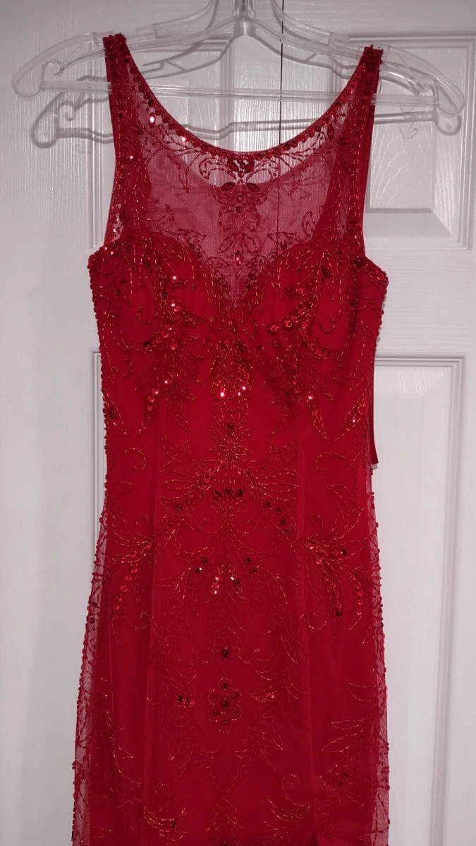 floral cocktail dress Adrianna Papell Floral Embroidered Flounce Hem Dress