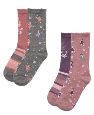 Ysabel Mora 4er Pack Mädchen Socken Strümpfe Tänzerin mehrfarbig