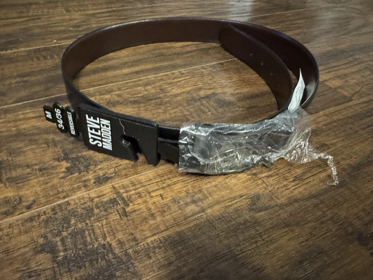 Steve Madden Fashion Belt Black/Nickel Size Large 43 Inch Long $42 Value Steve Madden Belts for Men for sale | eBay main image 4