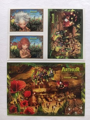 Europapark Souvenir 2x Arthur Postkarten mit Aufkleber Unbenutzt
