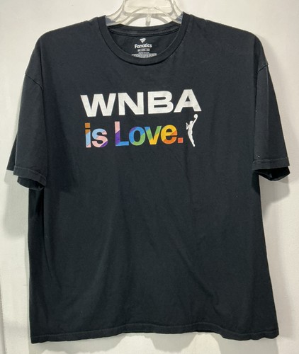 WNBA IS LOVE City Pride Shirt Basketball Size 2XL 100% Cotton Black RARE