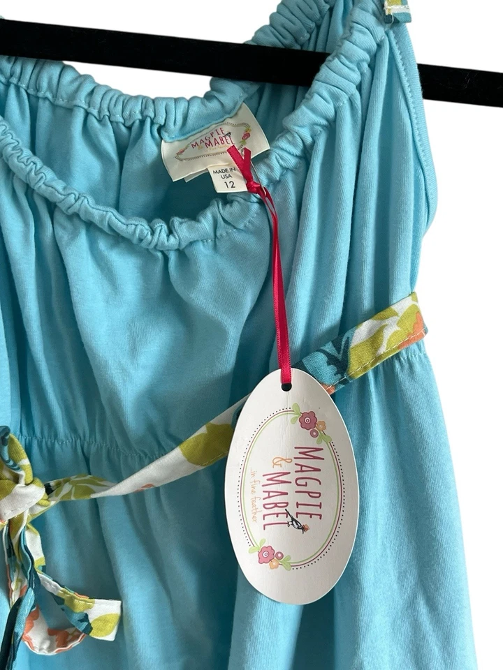 Nuevo Vestido Magpie & Mabel Kite & House Talla 12 Volantes Borde Corbata Cuello Sin Mangas Foto 3 de 4