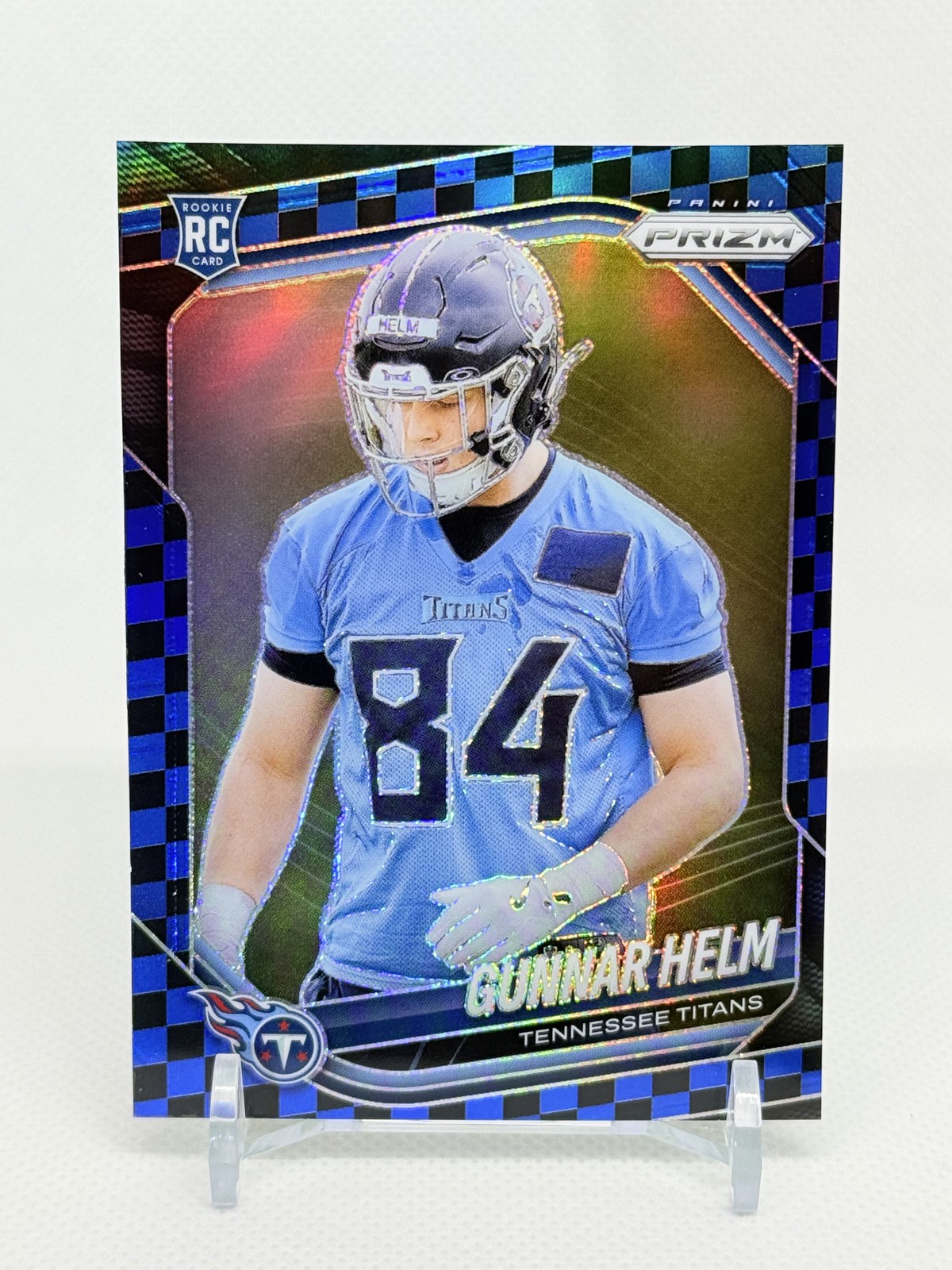 2025 Panini Prizm - Rookies Gunnar Helm #359 Black & Blue Checker Prizm (RC)