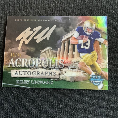 2024 Bowman Chrome University Riley Leonard Acropolis Auto #19/99 - Picture 1 of 2