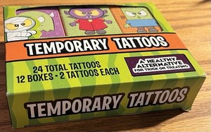 Halloween Party Favor 12 Mini Boxes In Package, 24 Total Tattoos BNIP