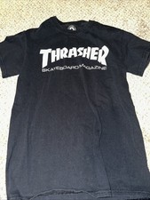 THRASHER Skateboarding Magazine Black T Shirt Size Small Men s