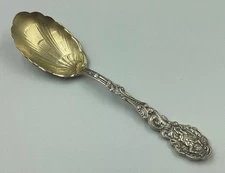 VERSAILLES GORHAM Sterling Silver Sugar Shell Spoon - 6 1/8” GOLD WASH - MINT