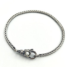Trollbeads LAA Sterling Silver 925 Pearl Bracelet For Charms 8"