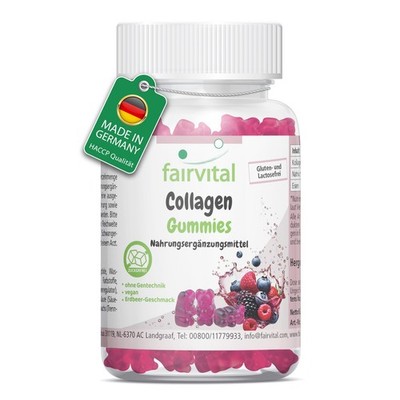 Collagen - 60 Gummies - 1000mg - für Energie - vegan - zuckerfrei | Fairvital