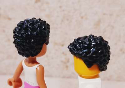 New LEGO Spiked hair Black knobs Curls AFRO Medium Length Bumps Cool Unique Wig