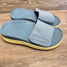 Vionic REJUVENATE RECOVERY SANDAL Slide Womens 6 Light Blue Yellow Sole