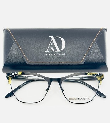 BCBG MAX AZRIA WESLEE BLACK Womens Cat Eye Full Rim Eyeglasses 53-17-145 B:39