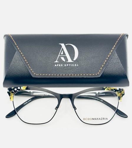 BCBG MAX AZRIA WESLEE BLACK Womens Cat Eye Full Rim Eyeglasses 53-17-145 B:39