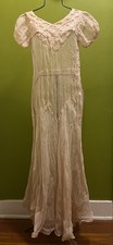 Vintage 1930s Sheer Organza Maxi Dress XS