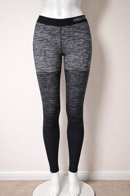 Nike Pro Hyperwarm Leggings XL Black Gray Gradient Compression Training Running