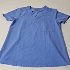 FIGS Technical Collection Pocket Top Blue Scrub Shirt Women's Small S Nurse