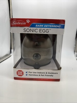 Sunbeam Sonic Egg Ultrasonic Bark Deterrent Indoor Outdoor Dog Silencer Device